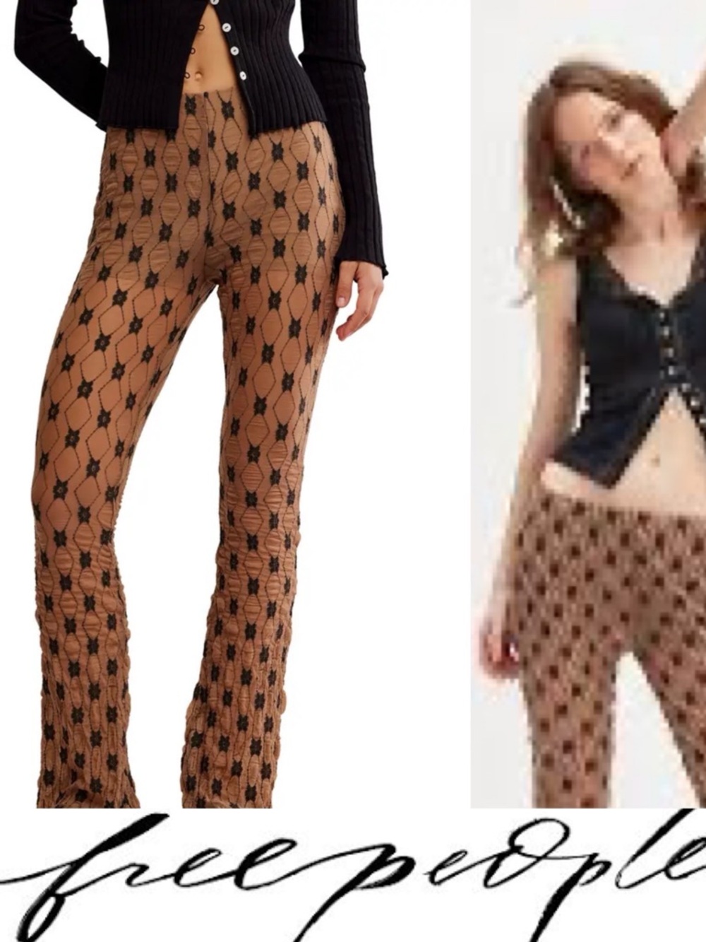 Free People Margot Lace Overlay Flared Pants🔥NWOT - Picture 8 of 11